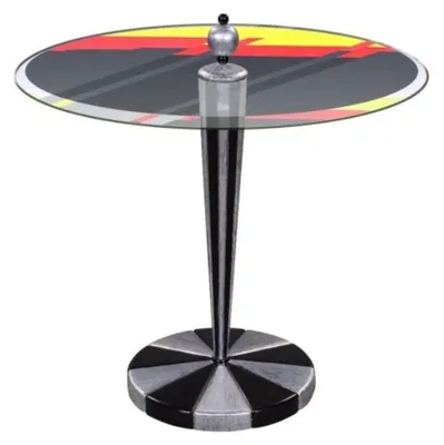 Immagine prodotto di Casa Padrino tavolo bistrot argento / nero Ø 60 x h. 72 cm - Tavolo bar rotondo