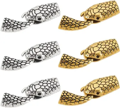 Productafbeelding van Slang Sluitingen Set - Sieraden Sluitingen - Sieraden Maken - Tibetaanse Stijl - 42mm - Antiek Zilver en Goud