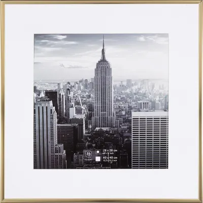 Obrázok produktu pre Henzov hliníkový rám Manhattan, zlatý, 40 x 40 cm, s paspartou 30 x 30 cm