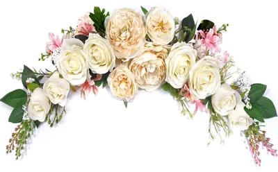 Produktbild von Pfingstrosenkranz für Hochzeiten, künstliche Blumen zur Dekoration von Türen, Wänden und Partys – Champagner-Girlande