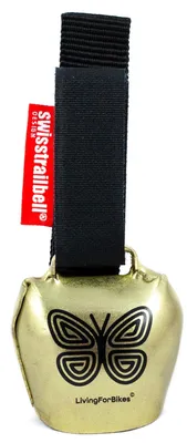 Produktbild von swisstrailbell® "Mexico Edition" Gold Bell: Black Mariposa, schwarzes Band, Fahrradklingel