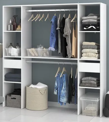 Produktbild von Parisot Kleiderschrank "Combi" in weiß Mehrzweckschrank 176 x 180 cm