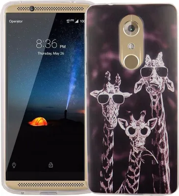 Produktbild von Handy Hülle für ZTE Axon 7 Cover Case Schutz Tasche Motiv Slim Silikon TPU 3 Giraffen