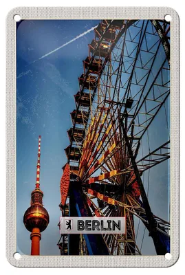 Produktbild von Blechschild Reise 12x18cm Berlin Deutschland Kirmes Dekoration