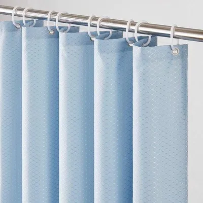 Zdjęcie produktu dla Wodoodporna zasłona prysznicowa, szaro-niebieska, 180 x 210 cm, odporna na pleśń