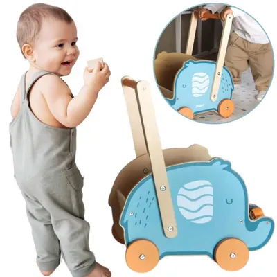 Immagine prodotto di Viga Polarb Passeggino in legno 2 in 1 Walker Elefante