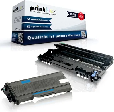 Produktbild von Print-Klex Kompatible Tonerkartusche & Trommel kompatibel mit Bother TN2320 & DR2300 DCP-L 2500 D DCP-L 2520 DW DCP-L 2540 DN DCP-L 2560 CDN DCP-L 2560 CDW TN-2320 DR-2300 DR 2300 Farblos Schwarz - Office Plus Serie