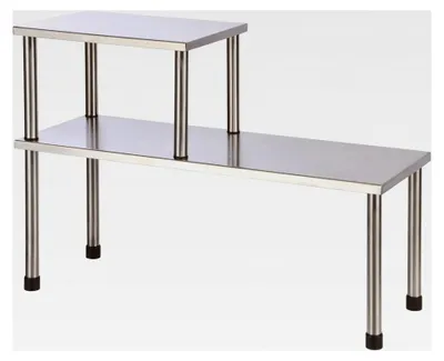 Produktbild von Küchenregal aus Edelstahl für die Arbeitsplatte - 45 x 32 cm - Küchen Organizer mit 2 Etagen - Gewürzregal Standregal mit 2 Ablagen
