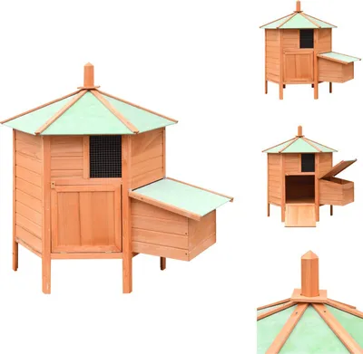 Immagine prodotto di vidaXL Gabbia per polli 126x117x125 cm in legno di pino e abete - Habitat e recinti per piccoli animali