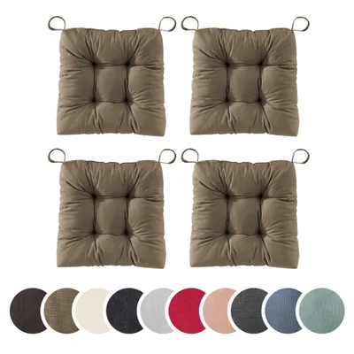 Image de sleepling - Set de 4 coussins de chaise, coussin d'assise, pour l'intérieur et l'extérieur, 40 x 38 cm, taupe