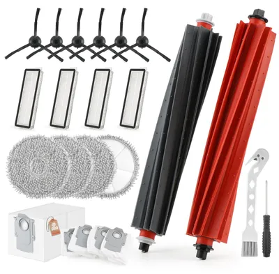 Zubehörset für Roborock Qrevo Master/Slim, 2 Hauptbürsten, 6 Seitenbürsten