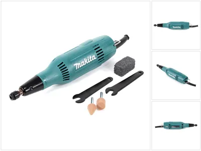 Image de Makita GD0603 Meuleuse droite 6 mm 240 watts avec accessoires 2 meules sur tige