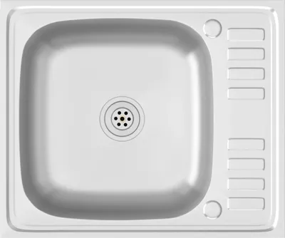 Produktbild von Küchenspüle mit Abtropfset Silbern 500x600x155 mm Edelstahl , Spülen Design 2024