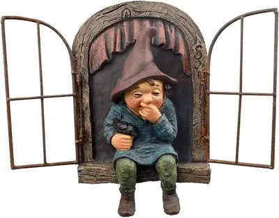 Produktbild von Gartenzwerge wetterfest Garten Statue, Schelmischer Garten zwerg Voyeur lustige Gartenbaum Dekoration Baumgucker Draussen Hof Garten Deko, Baum Huggers Garden Decor