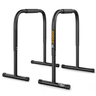 Produktbild von TREX SPORT Dip Barren 2er Set TX-040DS | Dip Station bis 200 kg, höhenverstellbar | Parallettes Calisthenics Equipment