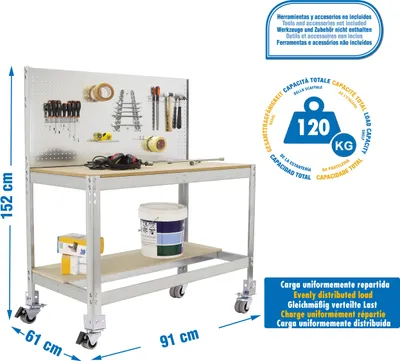 Produktbild von SIMONWORK MOBILE BT2 900 GALVA/WOOD Metallwerkbank