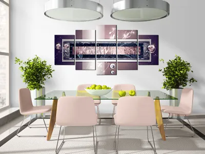 Produktbild von Akustikbild Abstrakt 200x100 cm Bilder Akustikschaum Hochleistungsschallabsorber Schallschutz Leinwand 5 tlg Wandbild Raumakustik Schalldämmung a-A-0008-b-n