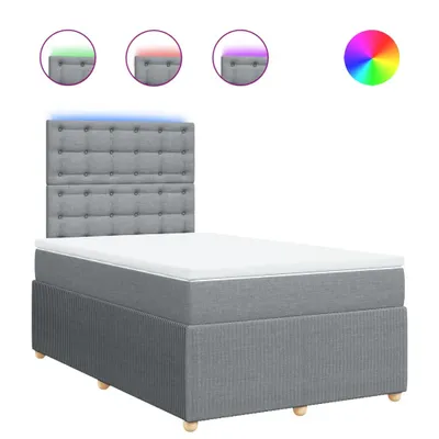 Produktbild von Boxspringbett mit Matratze Hellgrau 120x200 cm Stoff