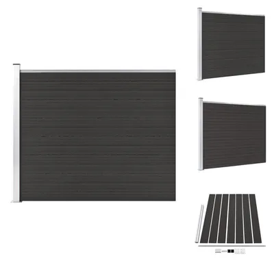 Immagine prodotto di vidaXL Elemento di recinzione WPC 175x146 cm nero - Pannelli di recinzione