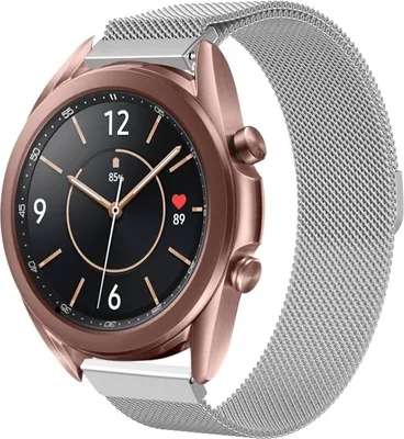 Produktbild von Strap-it Milanese Armband - Kompatibel mit Samsung Galaxy Watch Armband 42mm Edelstahl Armband mit Magnetverschluss - Ersatzarmband - Hochwertiges Material - für Smartwatch 20mm Armband Silber