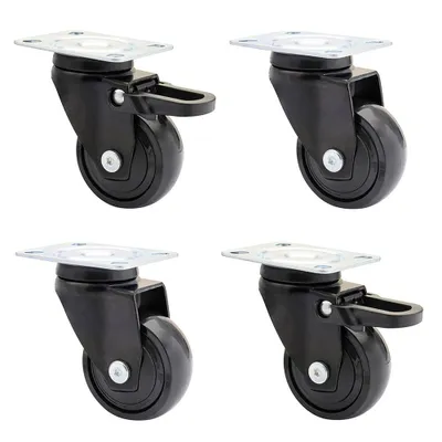 Immagine prodotto di WAGNER Design 3C - Set di 4 ruote piroettanti morbide - Ø 50 mm, nero, 2 con freno, cuscinetto a sfera, portata 50 kg ciascuna - 02225204