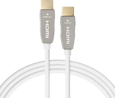 Produktbild von Celexon UHD Optical Fibre HDMI 2.0b Active Kabel 10m, weiß, 10 m, HDMI Typ A (Standard), HDMI Typ A (Standard), 18,2 Gbit/s, Audio Return Channel (ARC), Grau, Weiß