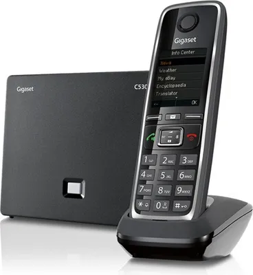 Produktbild von Gigaset C530 IP, IP-Telefon, Schwarz, Kabelloses Mobilteil, Tisch/Wand, 50 m, 300 m