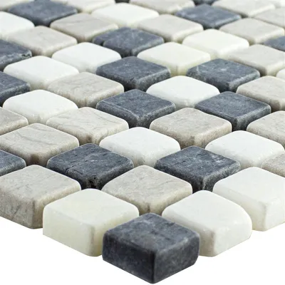 Produktbild von Marmor Mosaik Erdemol Beige Grau Schwarz