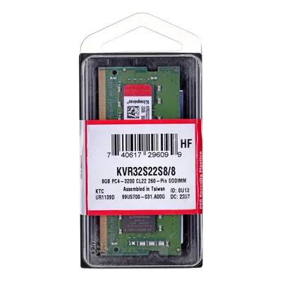 Obrázek produktu pro Kingston Technology ValueRAM , 8 GB, 1 x 8 GB, DDR4, 260-pin SO-DIMM