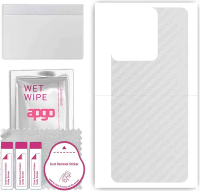 Produktbild von apgo Rückseite Schutzfolie, Skin, kompatibel mit Motorola Edge 50 Pro, Hinten Displayschutzfolie aus Vinylfolie, kratzfest, einfache Montage - Transparenter Kohlenstoff