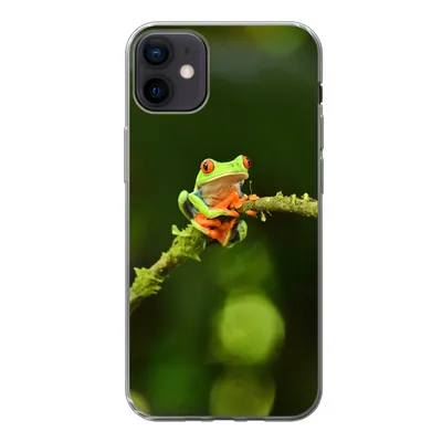 Produktbild von MuchoWow® Handyhülle Schutzhülle Hülle für iPhone 12 mini Frosch - Äste - Grün Silikon Softcase Handy Hülle - Bild