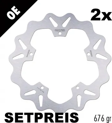 Immagine prodotto di Set dischi freno Galfer 2x DF666W WAVE® anteriori rigidi 240x4mm per Piaggio X9 Amalfi X8 Evolution Carnaby i.e X Evo 125 - 400 ccm