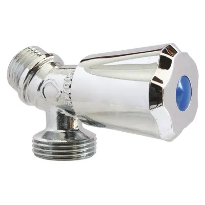 Produktbild von SOMATHERM FOR YOU – Standard-Schrägventil für Waschmaschinen – Schnelle und einfache Installation – M1/2" – M3/4" – Kreuzventil – Messing verchromt – ACS