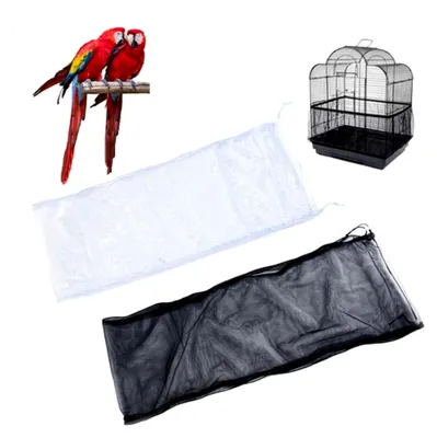 Produktbild von 2 Stück Vogelkäfigabdeckung, Netzabdeckung für Käfige mit einem Umfang von 140-220 cm (Schwarz, Weiß)