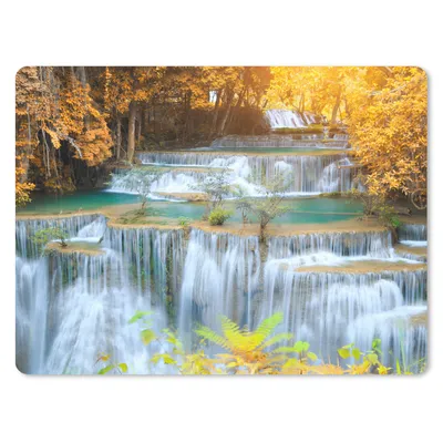 Produktbild von MuchoWow® Mauspad Mousepad Wasserfall - Herbst - Bäume - Braun - Wasser 23x19 cm - Mousepads - Maus Mat - Pad - Mausunterlage - Schreibtischunterlage - Mauspad