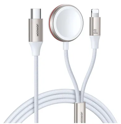 Produktbild von JOYROOM Fast Charging Magnetic Charger 2-in-1 Joyroom S-IW012 30W 1.5m (White)