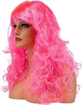 Produktbild von Langhaar Karnevalsperücke mit Locken , sélectionner la couleur:long rose vif bouclé