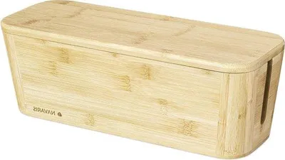 Image de Organisateur de câbles Bamboo, boîtier noir pour câbles électriques