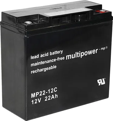Produktbild von Multipower Blei-Akku MP22-12C Pb 12V / 22Ah Zyklenfest, M6 Innengewinde