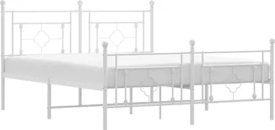 Obrázek produktu pro vidaXL Postel s čelem a nohou kovová bílá 150x200 cm