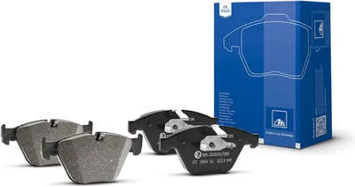 A product shot of brake pads and their packaging.