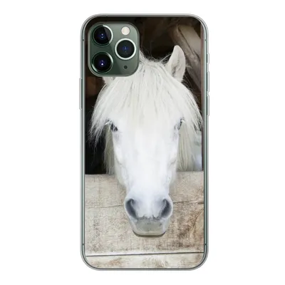 Produktbild von MuchoWow® Handyhülle Schutzhülle Hülle für iPhone 11 Pro Pferde - Pferdestall - Regale Silikon Softcase Handy Hülle - Handy