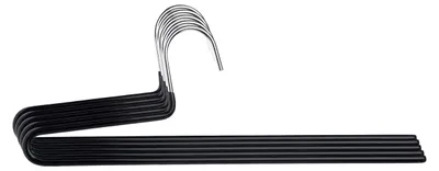 Produktbild von Hosenbügel mit Einzelstange, 5er Set, Metall Hosenhalter Offenes Ende, Antirutsch Kurzhals-Hänger für Jeans, Hosen, Schals (Schwarz)