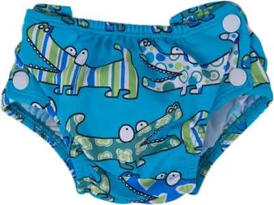 Produktbild von Popolini Badewindel Schwimmwindel Croco Blu S (small) 3-9 kg