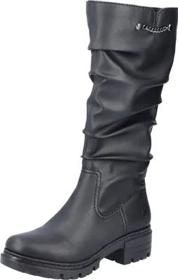 Produktbild von Rieker Damen Stiefel Langschaft Blockabsatz Kette 76891, Größe:41 EU, Farbe:Schwarz