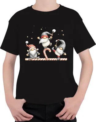 Produktbild von Weihnachtswichtel Zuckerstange süß lustig Geschenk Weihnachten Uni Kinder T-Shirt, Schwarz, 116