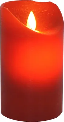 Produktbild von LED echtwachs Stumpenkerze rot Höhe 12,5 cm mit Einschaltautomatic + Timer