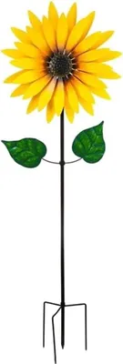 Produktbild von Sonnenblumen-Windmühle Metall Gartenstecker für Balkon Terrasse Rasen