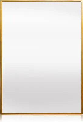 Produktbild von Elegance by Casa Chic - Goldener Wandspiegel aus Metall - 90 x 60 cm groß - Galvanisiertes Metall - Ideal für Badezimmer und Wohnzimmer - Gold