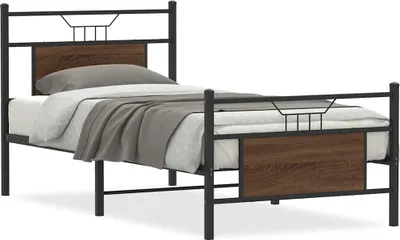 Obrázek produktu pro vidaXL Rám postele bez matrace Hnědý dub 75x190 cm Materiál na bázi dřeva